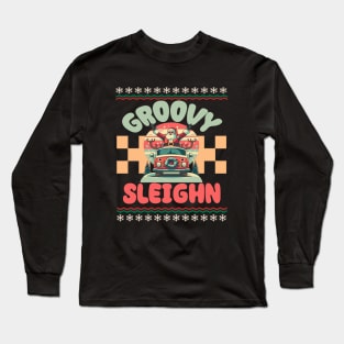 Groovy Sleighn Santa Claus - Merry Christmas Xmas Long Sleeve T-Shirt